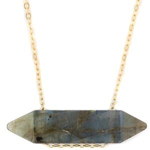 ASHA PATEL EAST WEST GRANDE PRISM NECKLACE LABRADORITE